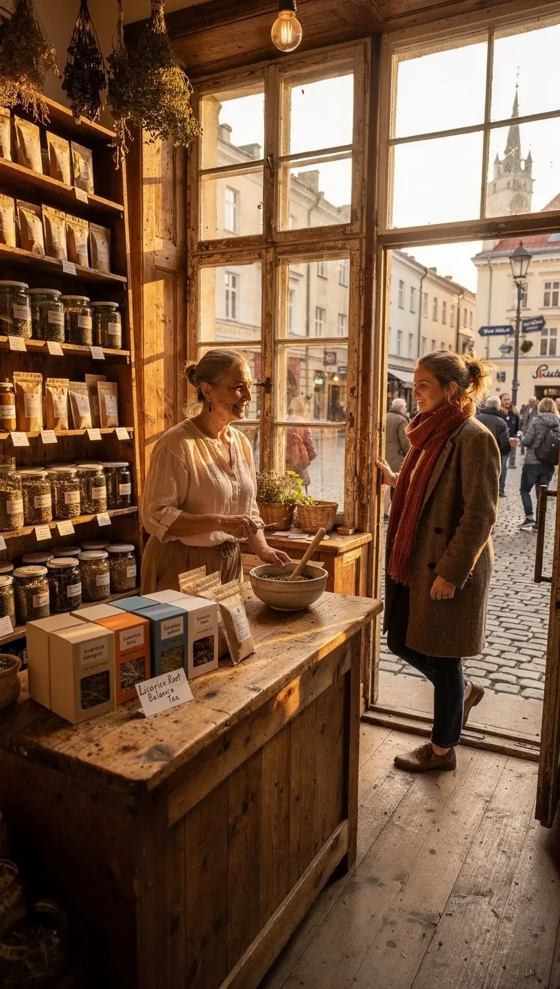 Saldaus saldymedžio šaknų arbatos puodelis, šviežiai paruoštas ir garuojantis.